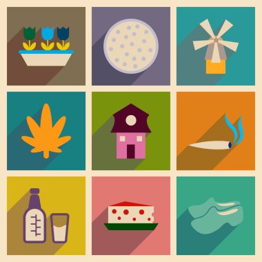 Düz kutsal kişilerin resmi ile uzun gölge Holland kavramı