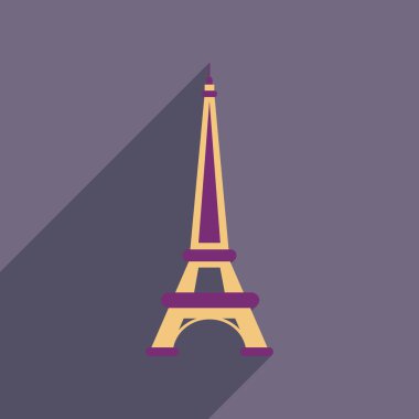 Uzun gölge Eyfel Kulesi ile düz web simgesi