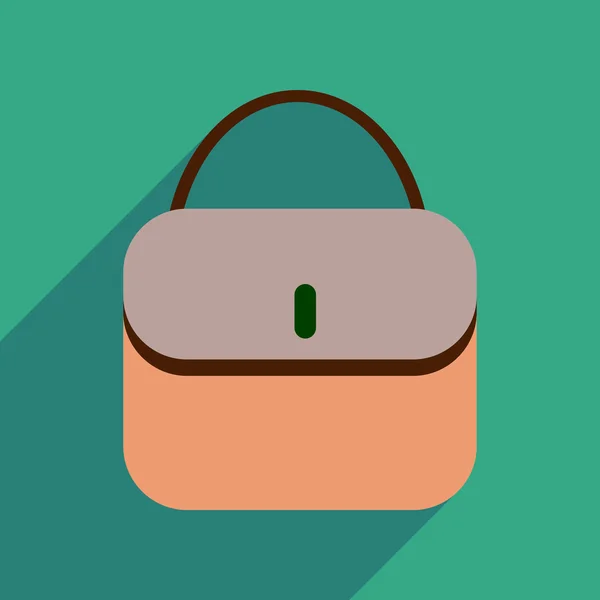 Icône plate avec un sac d'embrayage long ombre — Image vectorielle