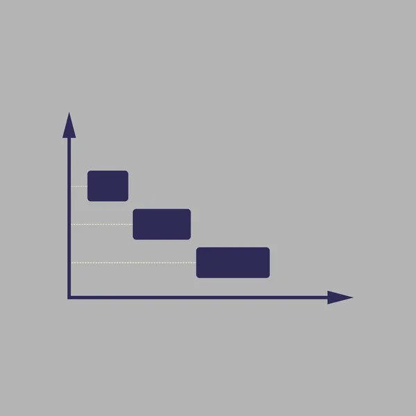 Flaches Web-Symbol mit langem Schattenwirtschaft-Diagramm — Stockvektor