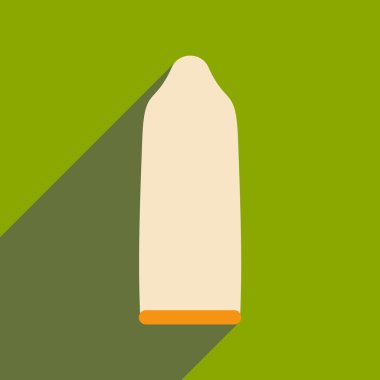 Düz gölge simgesi ve mobil uygulama prezervatif ile