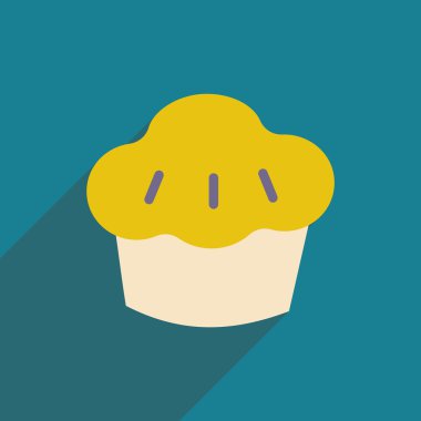 düz gölge simgesi ve mobil uygulama kek ile