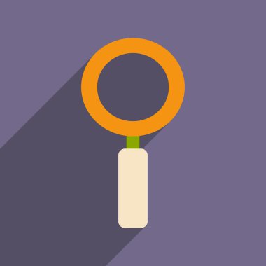 Düz gölge simgesi ve mobil uygulama büyüteç ile