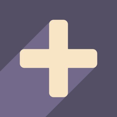 Düz gölge simgesi ve mobil uygulama artı ile