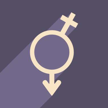 Düz gölge simgesi ve mobil uygulama eşitlik cinsiyetler ile