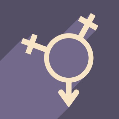 Düz gölge simgesi ve mobil uygulama eşitlik cinsiyetler ile