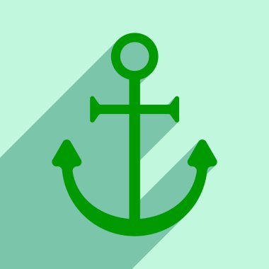 Düz gölge simgesi ve mobil uygulama çapa ile