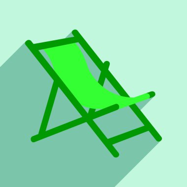 Düz gölge simgesi ve mobil uygulama şezlong