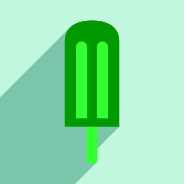 Düz gölge simgesi ve mobil uygulama Buz lolly ile