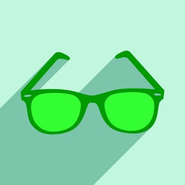 Düz gölge simgesi ve mobil uygulama güneş gözlüğü ile