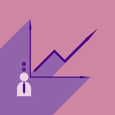 Grafik ve insanlar düz gölge simgesi ile büyüyen