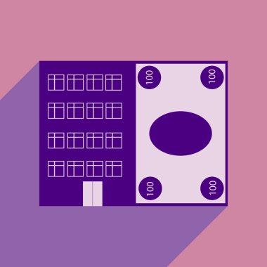 Düz gölge simgesi ev ve bill ile