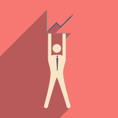 Düz tasarım modern vektör çizim simgesini işadamı ve grafik