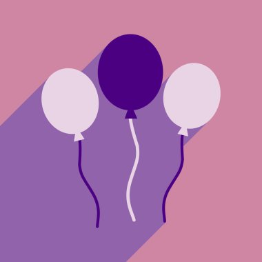 düz simgesiyle uzun şenlikli balonlar gölge