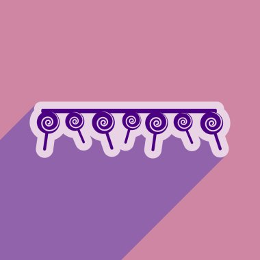 uzun gölge festival çelenk ile düz simgesi