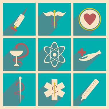 Düz gölge kavramı ve mobil uygulama eczane sembolü ile