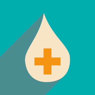 Alt gölge ile düz simgesi ve mobil uygulama yardım