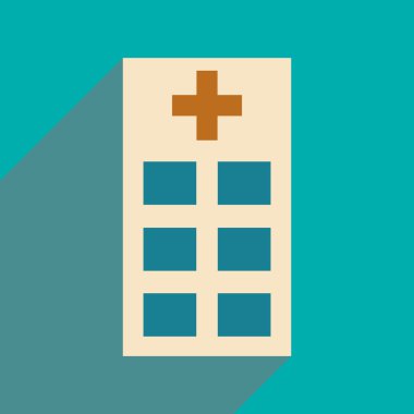 Düz gölge simgesi ve mobil uygulama poliklinik ile