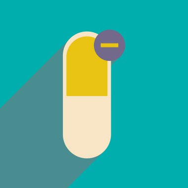 Düz gölge simgesi ve mobil uygulama İlaç sanayii ile