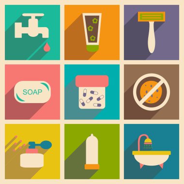 Düz gölge kavramı ve mobil uygulama vücut bakımı ile