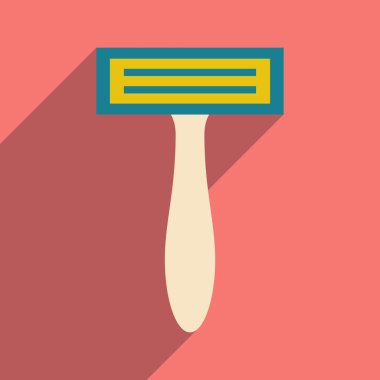 Düz gölge simgesi ve mobil uygulama tıraş makinesi ile