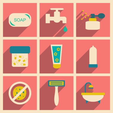 Düz gölge kavramı ve mobil uygulama vücut bakımı ile