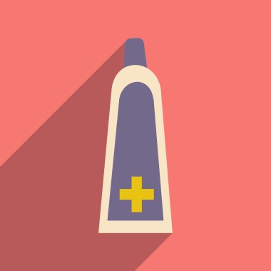 Düz gölge simgesi ve mobil uygulama tıbbi jel ile