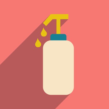 Düz gölge simgesi ve mobil uygulama krem sabun ile