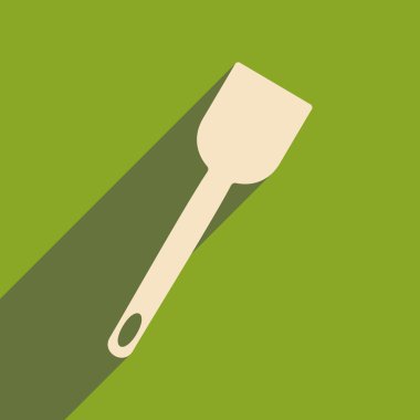 Düz gölge simgesi ve mobil uygulama mutfak spatula ile