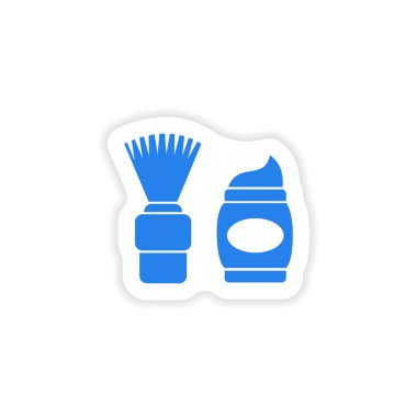 şık kağıt etiket üzerinde beyaz arka plan traş köpüğü