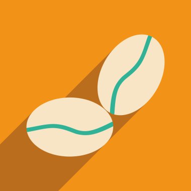 düz gölge simgesi ve mobil uygulama kahve çekirdekleri ile