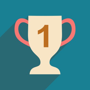 düz gölge simgesi ve mobil uygulama Kupası şampiyonluğu ile