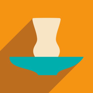 Düz gölge simgesi ve mobil uygulama cam Doğu ile