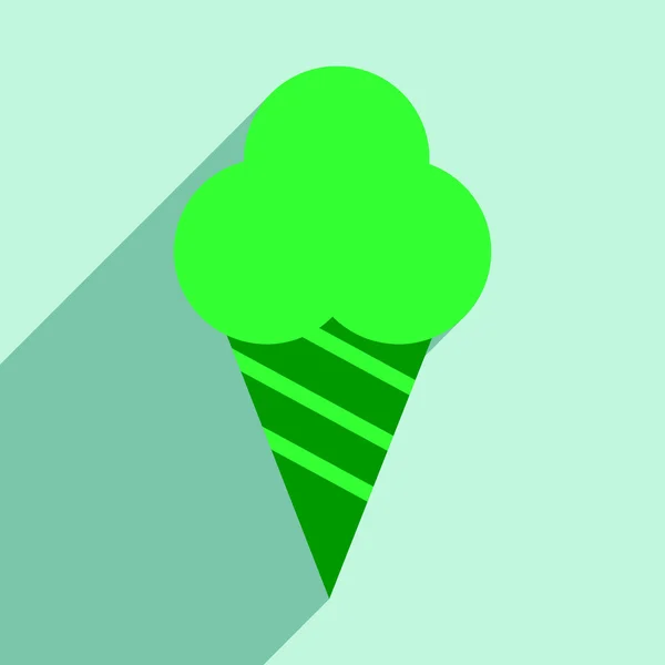 Plano com ícone de sombra e cone de sorvete de aplicação móvel —  Vetores de Stock