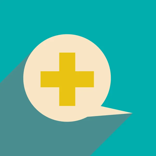 Piatto con icona ombra e applicazione mobile logo visita medica — Stockvector