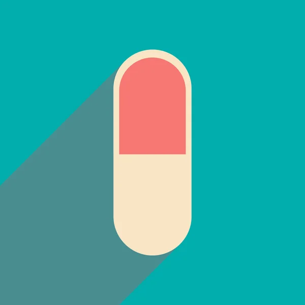 Plochá s ikonou stín a mobilní aplikaci Pharmaceutica — Stockový vektor