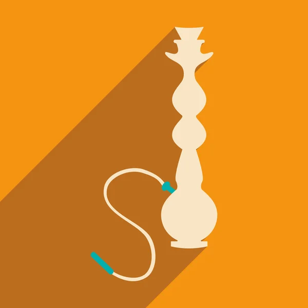 Plano com ícone de sombra e aplicação móvel hookah shisha — Vetor de Stock