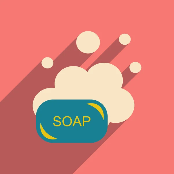 平与阴影图标和移动应用肥皂 — 图库矢量图片