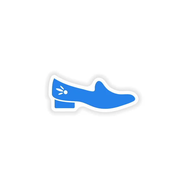 Etiqueta de papel elegante em sapatos de fundo branco — Vetor de Stock