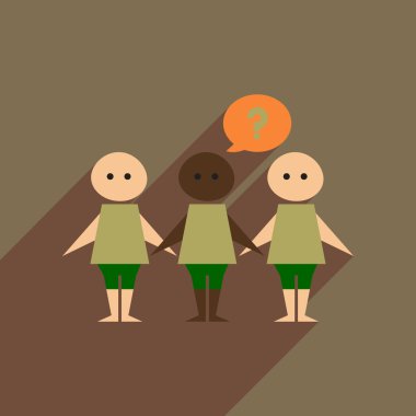 Uzun gölge yarış insanlar düz web simgesi