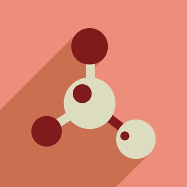 Uzun gölge molekül ile düz web simgesi