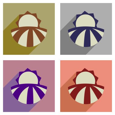 Düz kutsal kişilerin resmi ile uzun gölge günbatımı alan kavramı