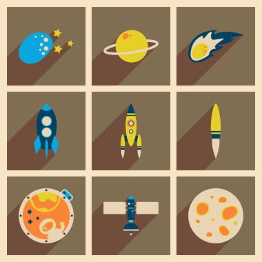 Düz kutsal kişilerin resmi ile uzun gölge space kavramı