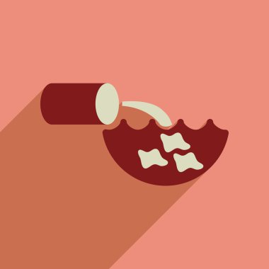 Uzun gölge su kirliliği ile düz web simgesi