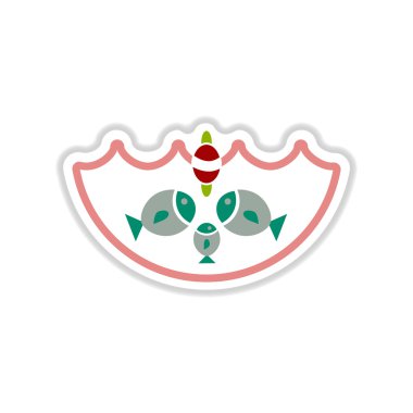 Beyaz arka plan balık su bulunan kağıt etiket