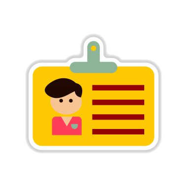 Beyaz arka plan kimlik kartı bulunan kağıt etiket