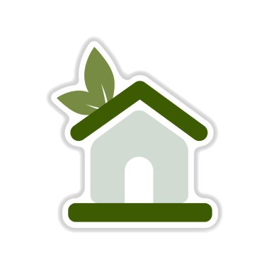 Kağıt etiket beyaz arka plan Eko ev