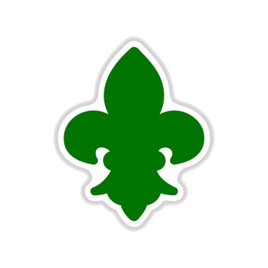 Kağıt etiket beyaz arka plan Fransız sembolü