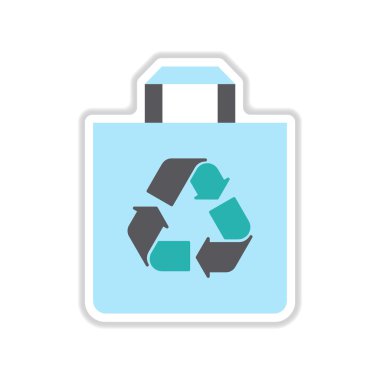 Kağıt etiket üzerinde beyaz arka plan Eko paketi