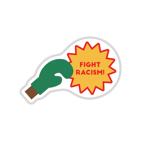 Paper sticker on white background racism — Stock Vector